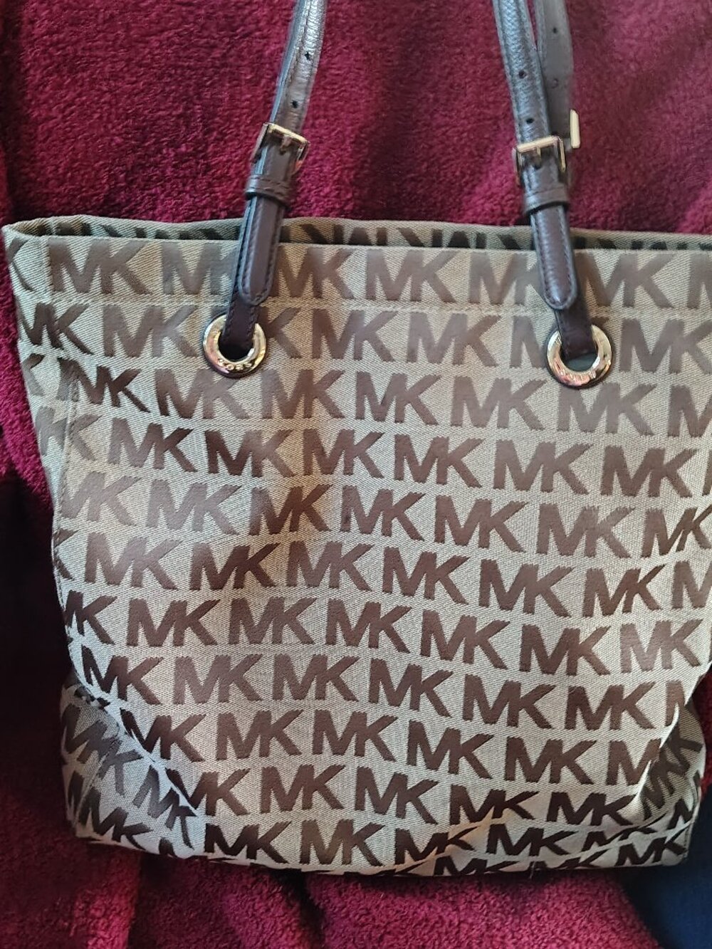 Michael Kors LOGO Tote Brown W/leather straps